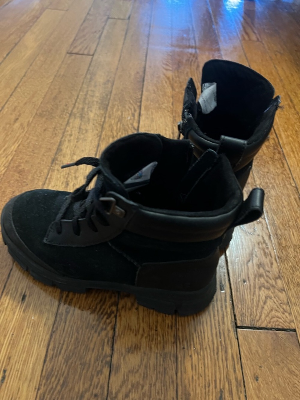 UGG Black Kids Lace-Up Chunky Combat Boot - Picture 3 of 6
